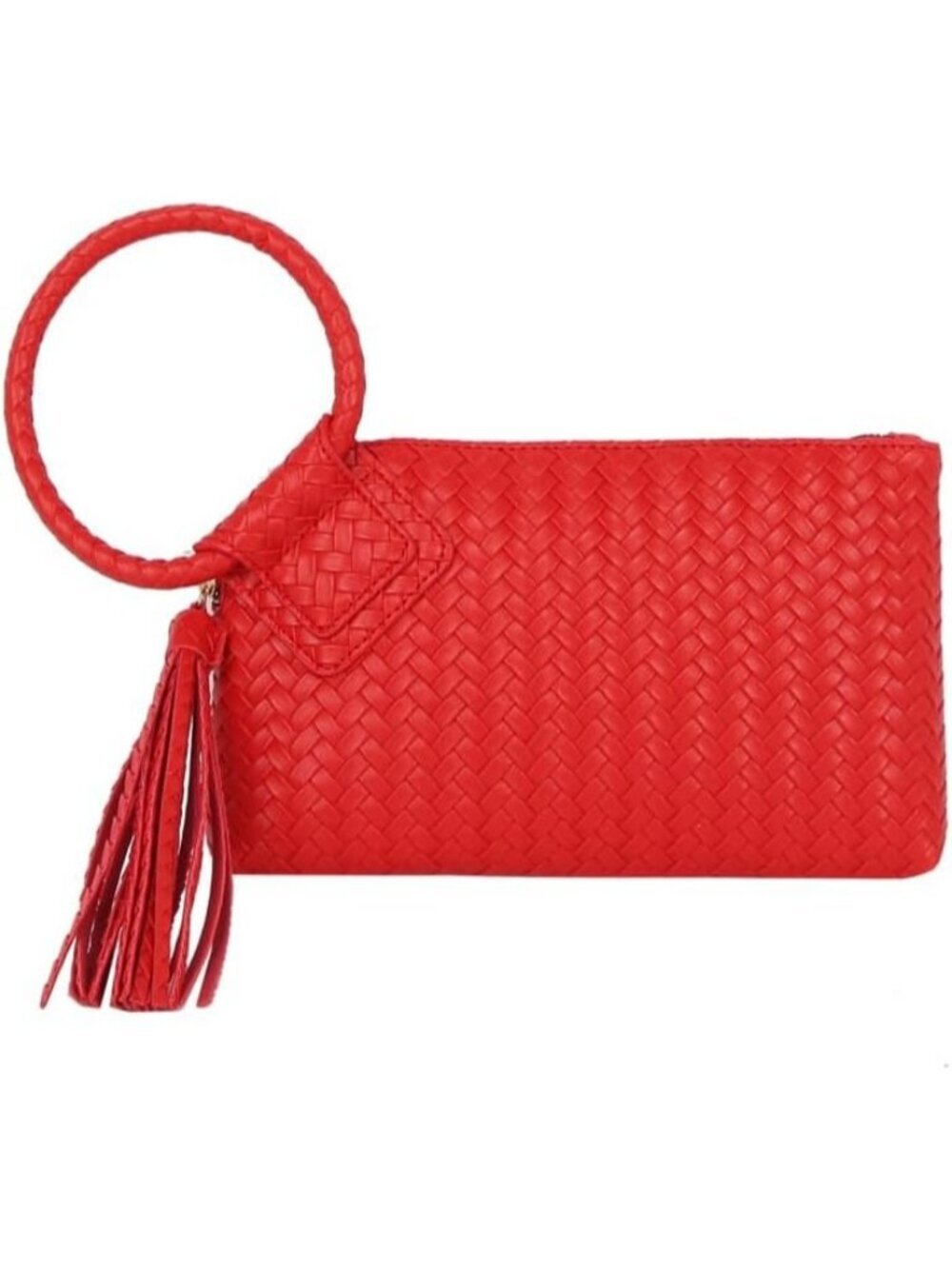Women's Wv Red Leather Formal Purse Wristlet Wallet Casual Evening Handbag